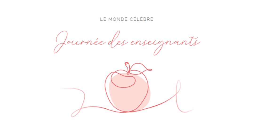 Journée des enseignants red whimsical-line
