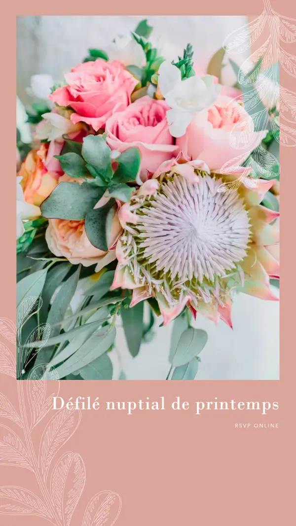 Défilé nuptial de printemps pink organic-simple