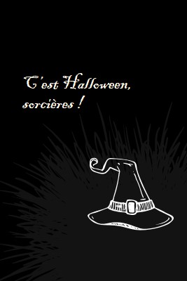 C’est Halloween black whimsical-line