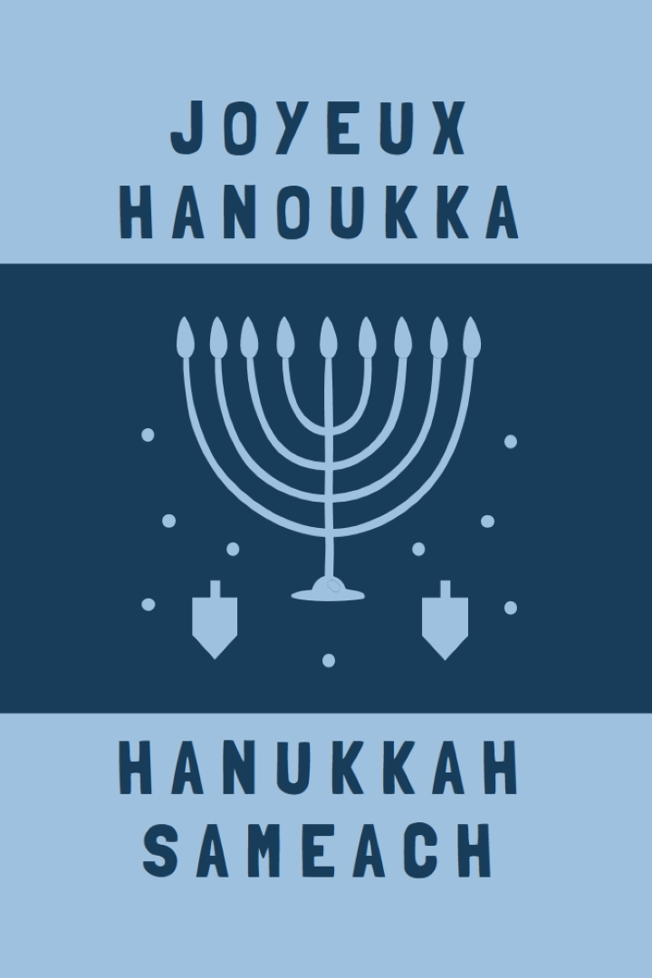 Bénédictions de Hanoukka blue modern-simple