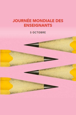 Enseignants de fonctionnalités pink modern-bold