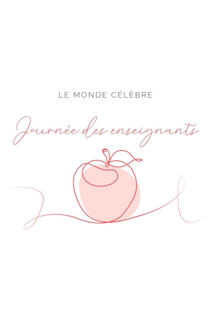 Journée des enseignants red whimsical-line