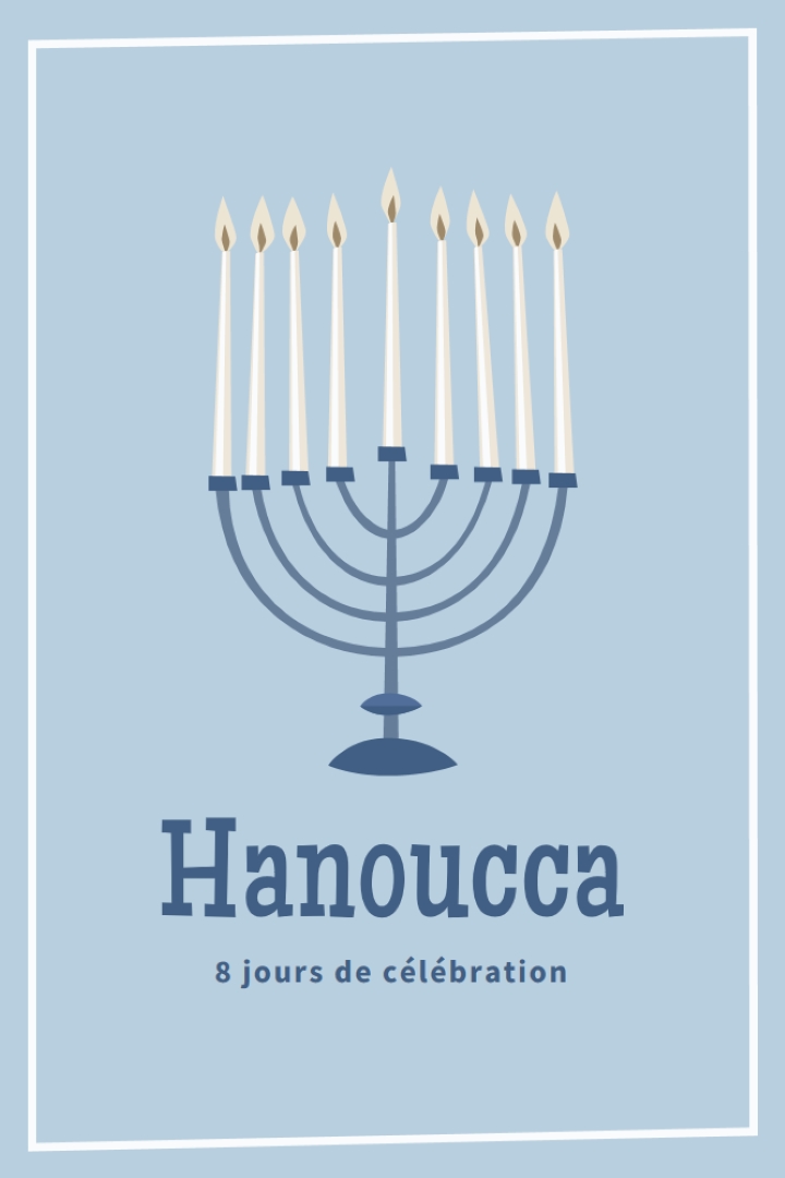 8 jours de Hanoukka blue organic-simple