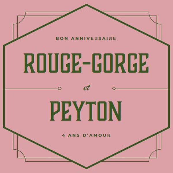 Joyeux anniversaire à vous pink vintage,art-deco,lines,classic,elegant