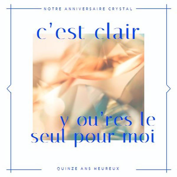 Joyeux anniversaire de cristal white simple,crystal,line