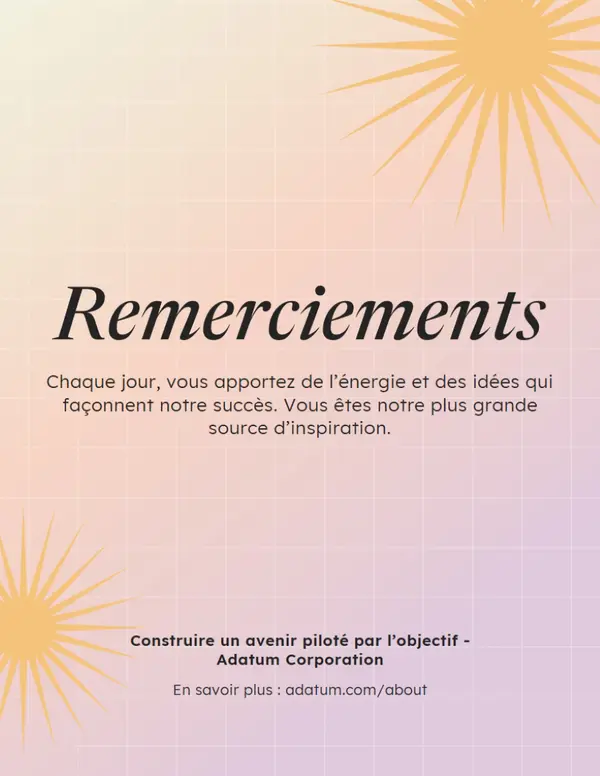 Flyer de remerciement rétro moderne pink modern,gradient,grid,star-burst