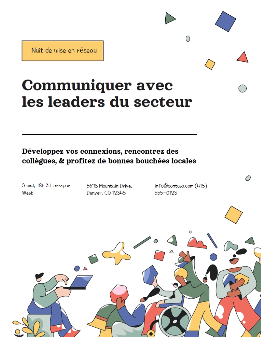 Flyer de mise en réseau moderne et audacieux white simple,playful,illustrative,confetti,shapes,flat-graphic