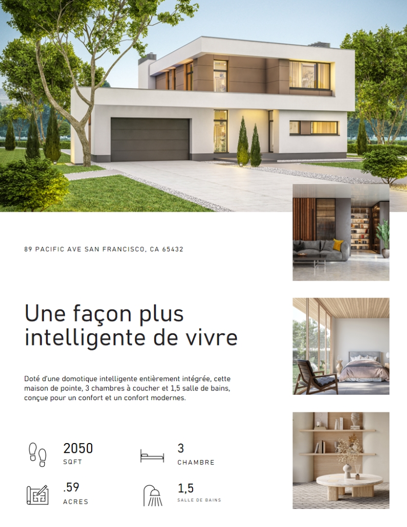 Flyer immobilier moderne simple white modern,simple,minimalistic,photographic