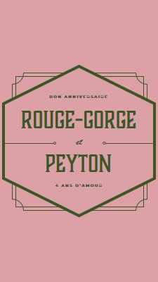 Joyeux anniversaire à vous pink vintage,art-deco,lines,classic,elegant