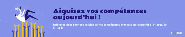 Bannière de compétences de leadership optimistes purple modern,simple,illustration