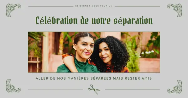 Célébrer notre divorce gray vintage,illustration