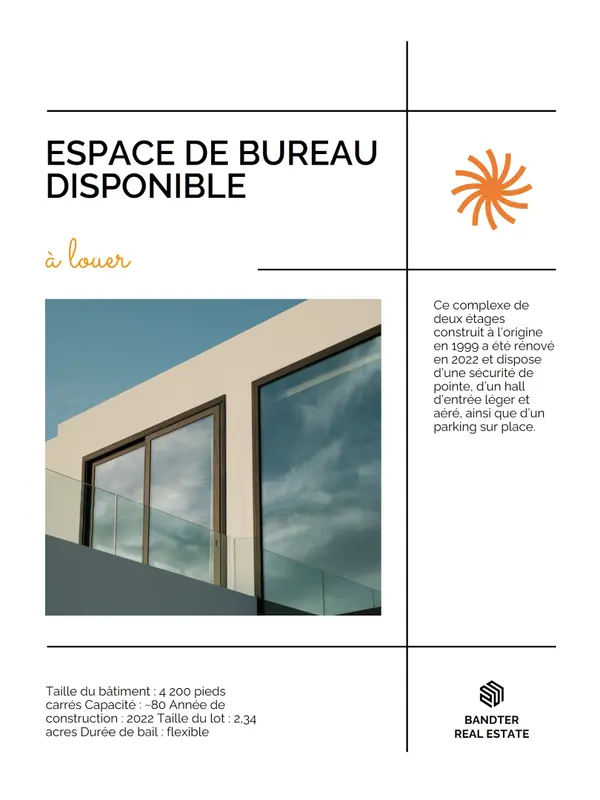 Affiche immobilière simple sunburst white modern,simple,geometric,informative