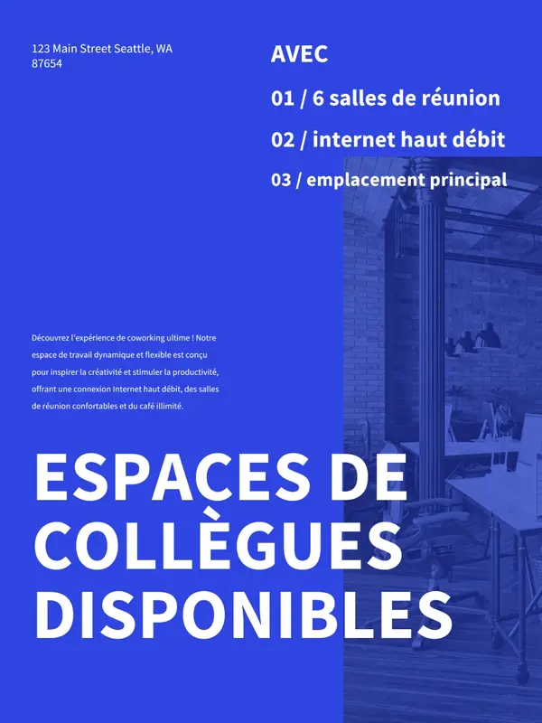 Affiche immobilière moderne simple blue simple,monochromatic,asymmetric