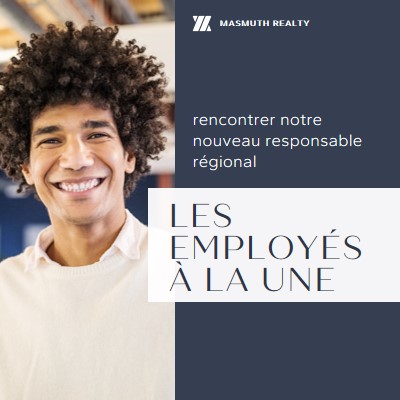 Nouveau responsable régional à la une blue modern-simple