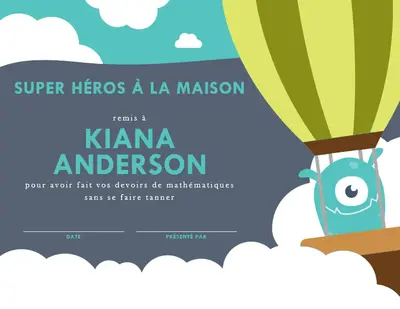 Certificats de réussite pour les enfants