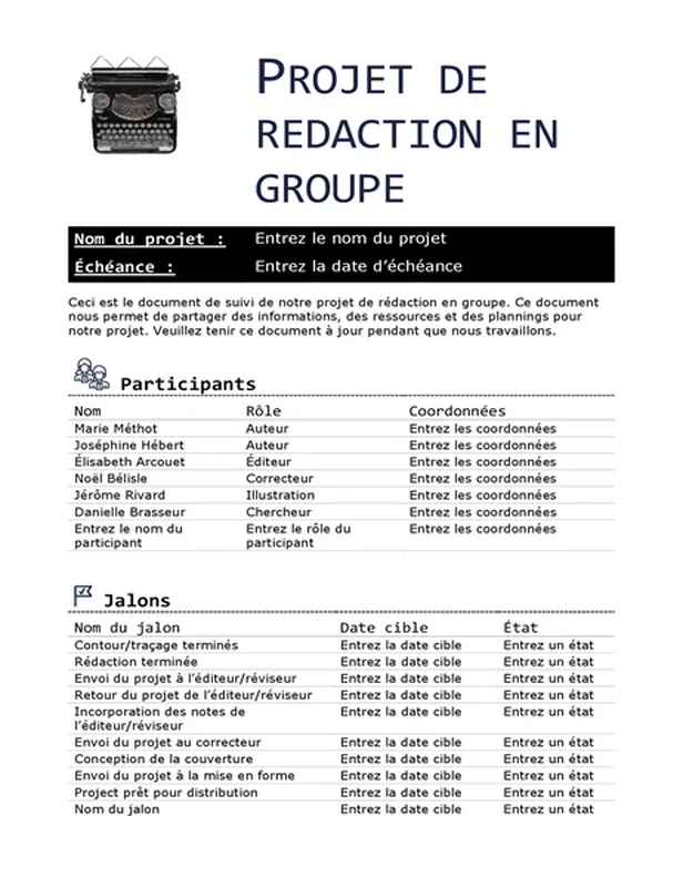 Projet de rédaction en groupe
