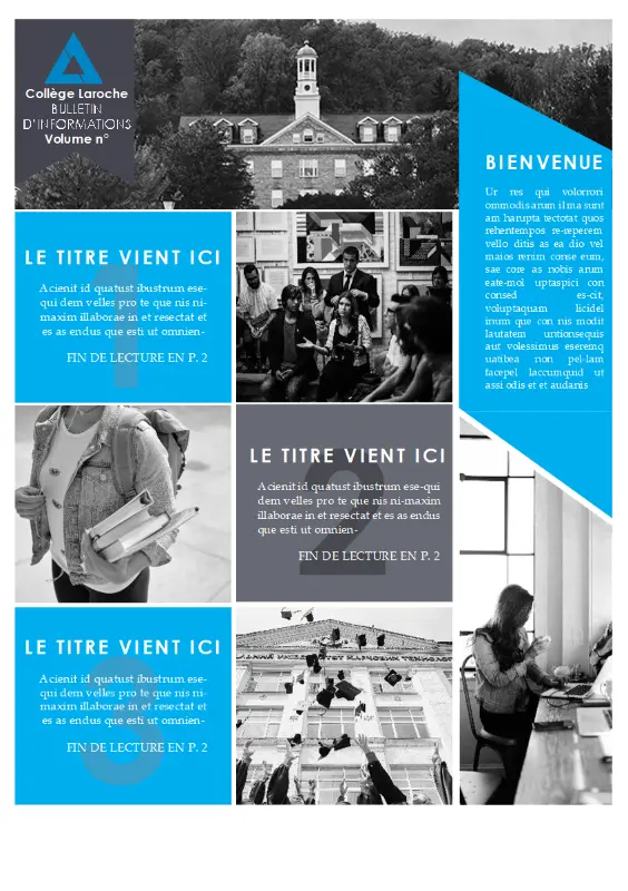 Bulletin universitaire blue modern-color-block