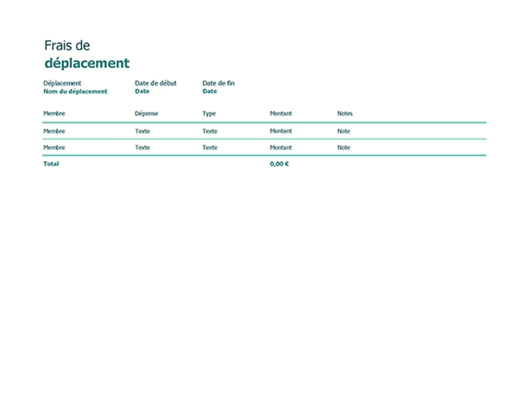 Suivi des frais de déplacement modern simple