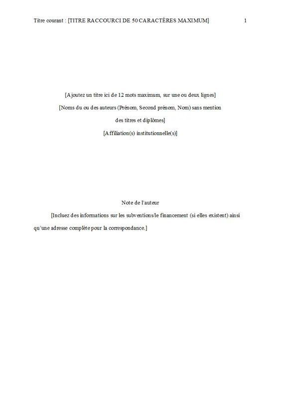 Document de style APA modern simple