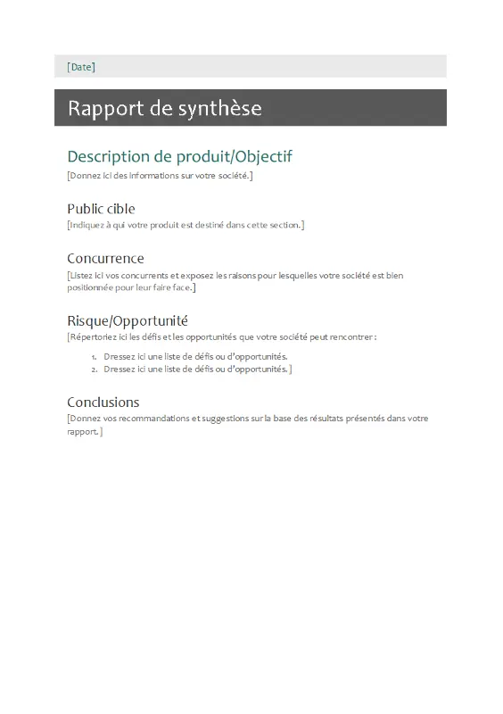 Rapport de synthèse gray modern simple