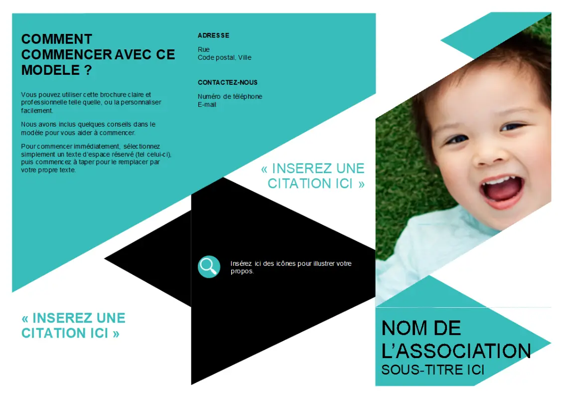 Brochure pour les associations blue modern-geometric