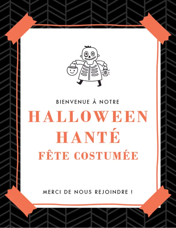 Squelette Halloween whimsical line