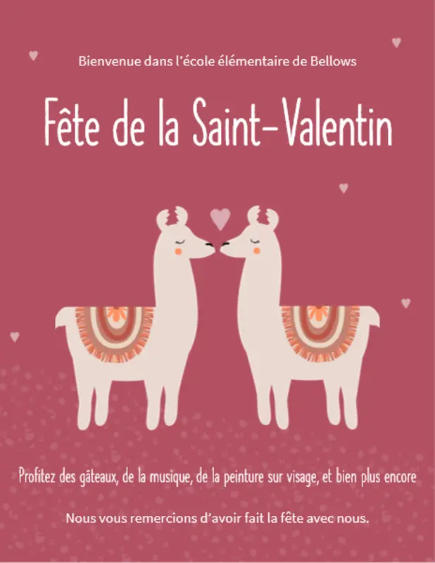 Modèles imprimables pour la Saint-Valentin pink whimsical color block