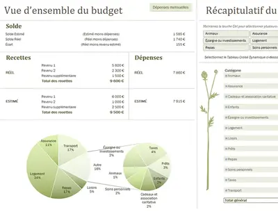 Budget familial (mensuel) modern simple