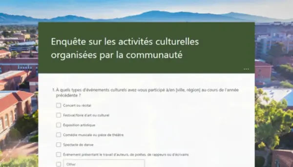 Enquête sur les activités culturelles organisées par la communauté green