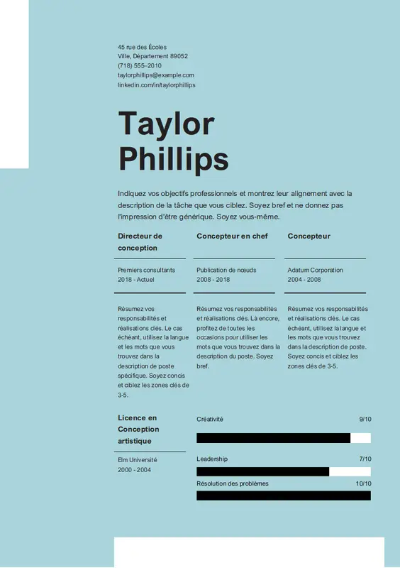 CV propre et élégant modern simple