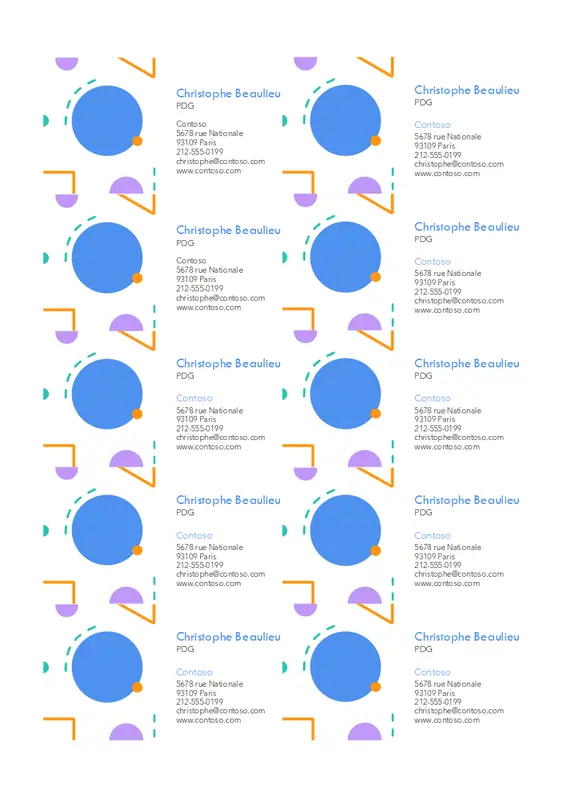 Cartes de visite – Années 80 modern-geometric