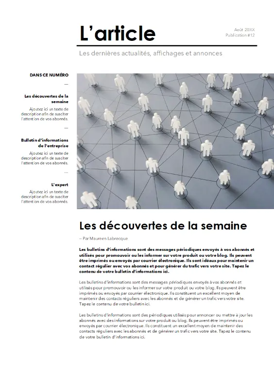 Bulletin d’informations – Entreprise modern-simple