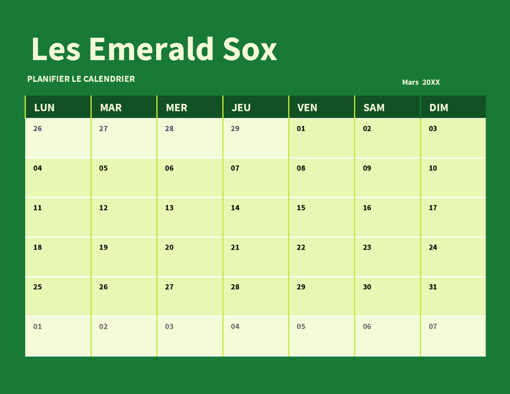 Tableau des équipes, planning et calendrier gray modern-simple