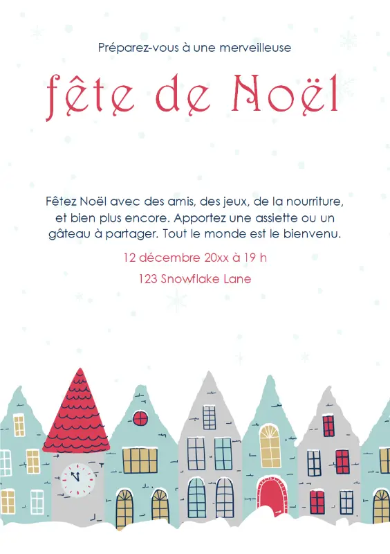 Prospectus de fête hivernale blue whimsical-color-block