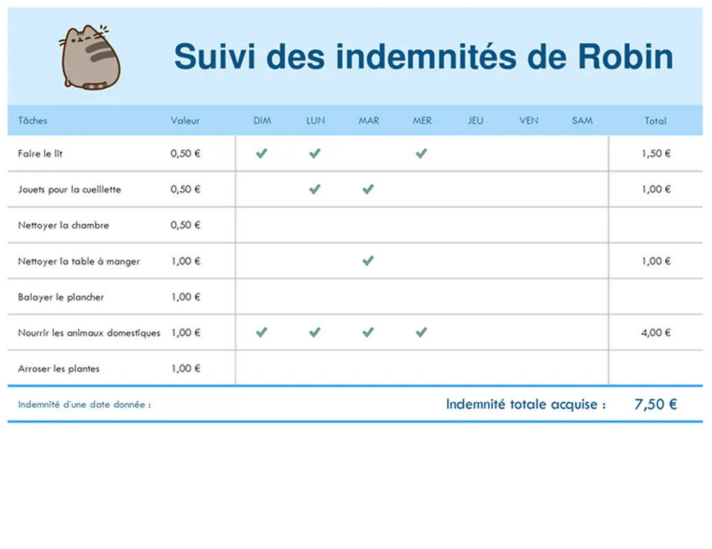 Suivi des indemnités modern simple