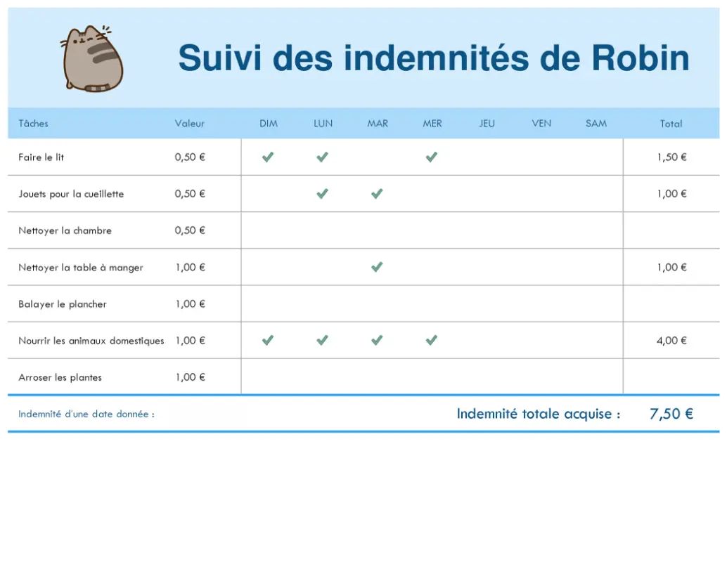 Suivi des indemnités modern simple