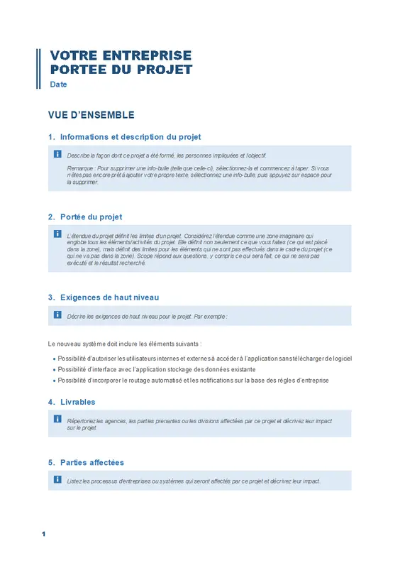 Objectif général de projet modern simple