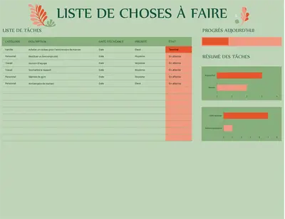 Liste de choses à faire organic simple