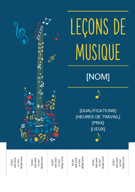 Tuteur de musique blue whimsical-line