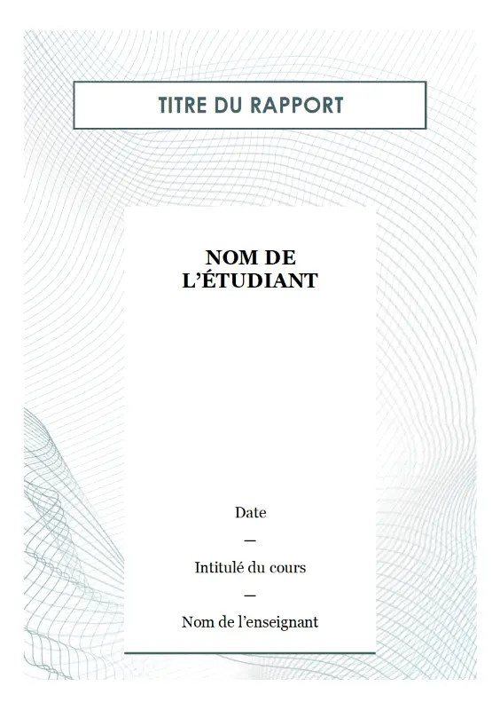 Rapport d’étudiant moderne gray modern simple