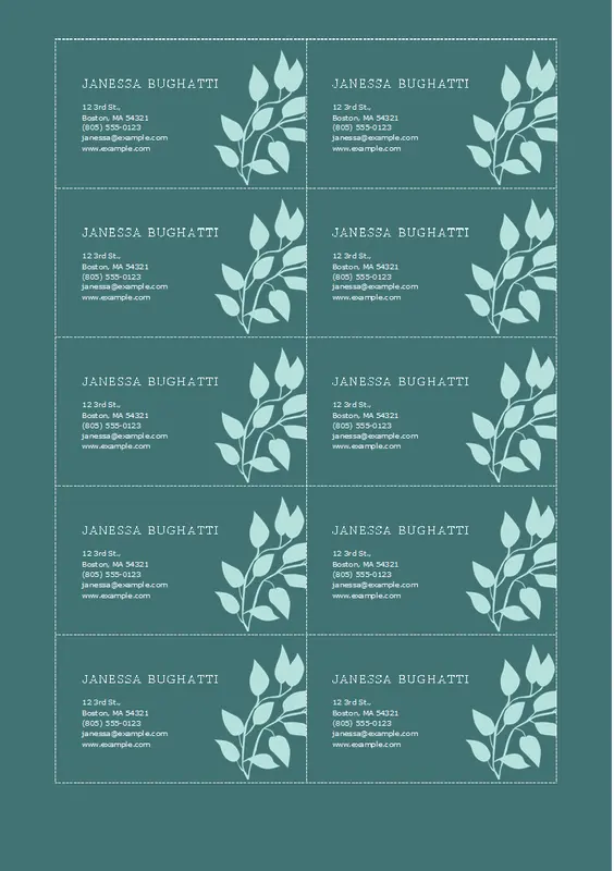 Cartes de visite naturelles organic simple