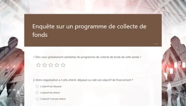 Enquête sur un programme de collecte de fonds brown