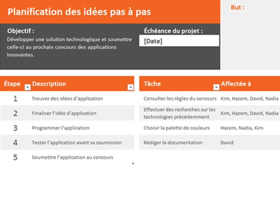 Planificateur d’idées orange modern simple