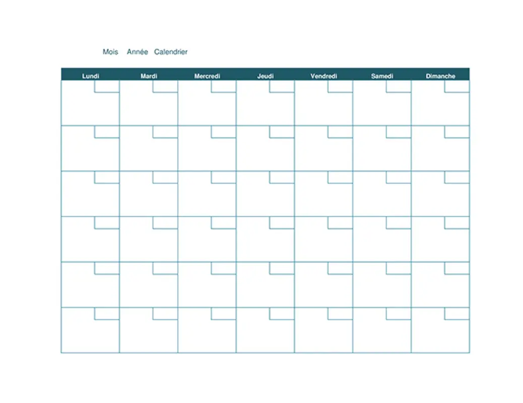 Calendrier mensuel vide brown organic simple