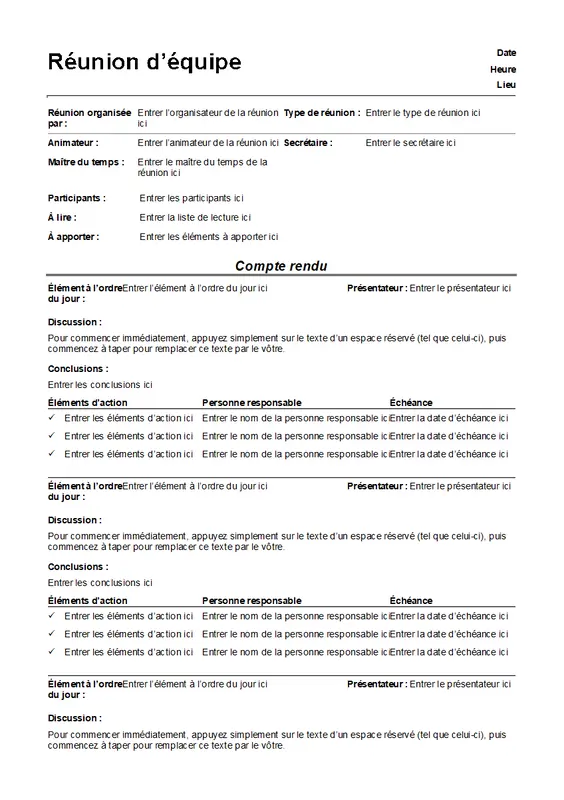 Procès-verbal de réunion informelle modern color block