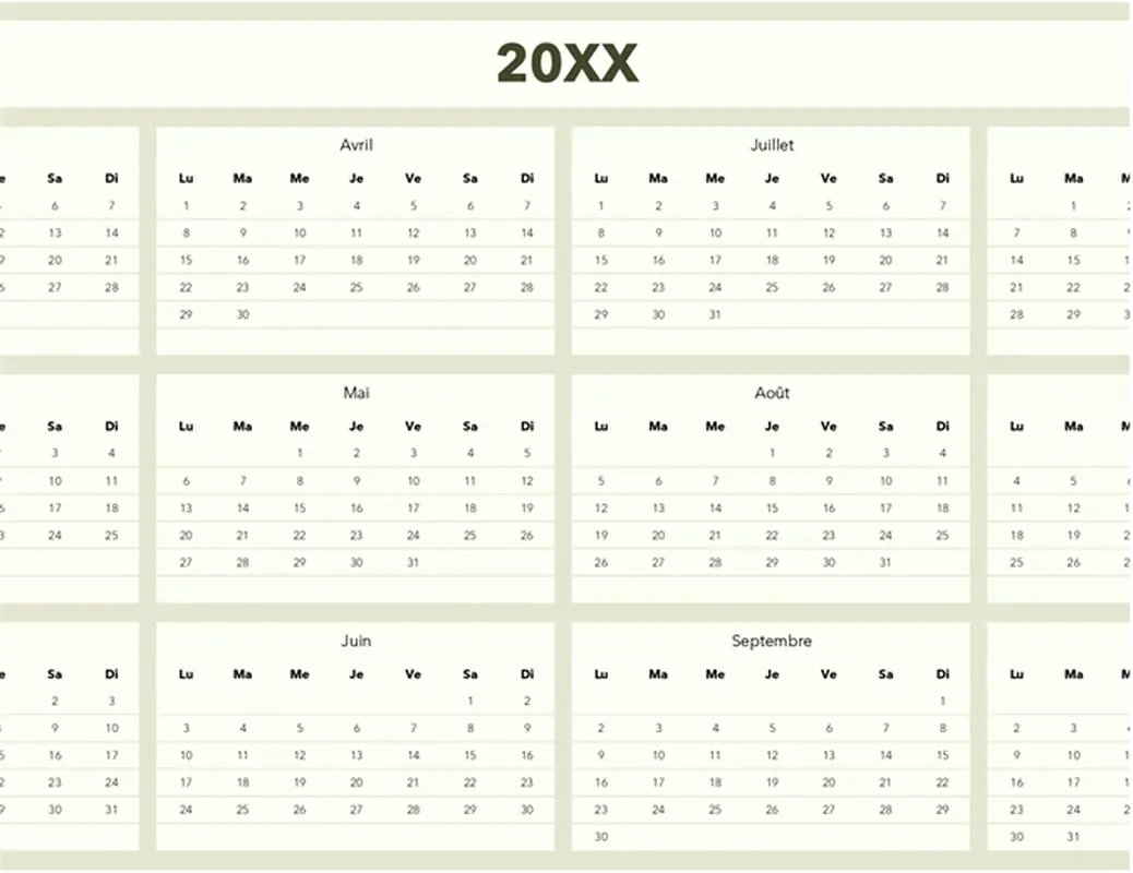 Créateur de calendrier (chaque année) modern simple