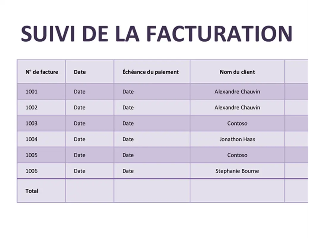 Suivi des factures modern simple