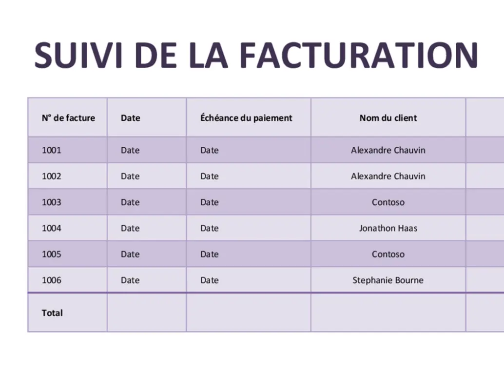 Suivi des factures purple modern simple