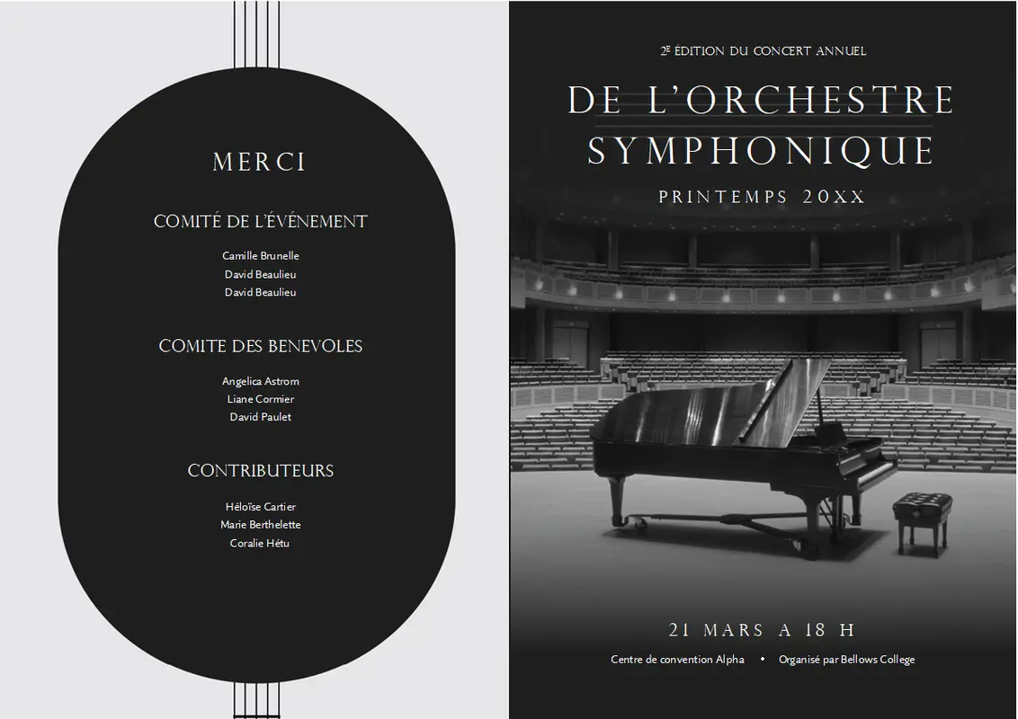 Programme de concert modern simple