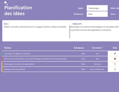 Planificateur d’idées (tâches) modern-simple